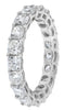 LARGE 4.76CT DIAMOND 18KT WHITE GOLD 3D CUSHION SHARED PRONG ANNIVERSARY RING
