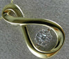 ESTATE .10CT DIAMOND 14K 2 TONE GOLD 3D CLUSTER INFINITY DANCING DIAMOND PENDANT
