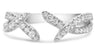 ESTATE .33CT DIAMOND 14KT WHITE GOLD 3D DIAMOND CUT CRISS CROSS X LOVE RING