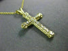 ANTIQUE .30CT DIAMOND 14KT YELLOW GOLD 3D CLASSIC CROSS FLOATING PENDANT #2891