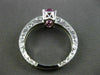 ANTIQUE 1.10CT DIAMOND & AAA PINK SAPPHIRE 14K WHITE GOLD ENGAGEMENT RING #15783