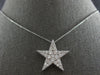 LARGE .90CT DIAMOND 14KT WHITE GOLD 3D CLASSIC STAR FLOATING PENDANT #27840