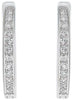 ESTATE .27CT DIAMOND 18KT WHITE GOLD 3D CLASSIC CHANNEL PRONG HUGGIE EARRINGS