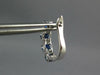 2.27CT DIAMOND AAA SAPPHIRE 14K WHITE GOLD OVAL & ROUND 4 STONE HANGING EARRINGS