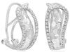 ESTATE .40CT DIAMOND 14KT WHITE GOLD 3D CLASSIC SNAKE CLIP ON HANGING EARRINGS