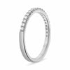 ESTATE .19CT DIAMOND 14K WHITE GOLD ROUND SEMI ETERNITY WEDDING ANNIVERSARY RING