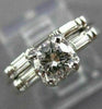 ANTIQUE .74CT ROUND & BAGUETTE DIAMOND 18KT GOLD ENGAGEMENT WEDDING RING #21860