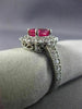 LARGE 2.25CT DIAMOND & AAA OVAL RUBY 14KT WHITE GOLD 3D FILIGREE ENGAGEMENT RING