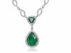 ESTATE LARGE 24.9CT DIAMOND & AAA EMERALD 18K 2 TONE GOLD LARIAT TENNIS NECKLACE