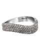 ESTATE .65CT DIAMOND 18KT WHITE GOLD 3D CLASSIC MULTI ROW DOUBLE SWIRL FUN RING
