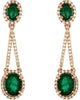 3.77CT DIAMOND & AAA EMERALD 14KT ROSE GOLD OVAL & ROUND TRIANGULAR FUN EARRINGS