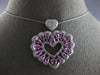 LARGE 7.5CT DIAMOND & AAA PINK SAPPHIRE 14KT WHITE GOLD 3D DOUBLE HEART PENDANT