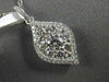 ESTATE .65CT DIAMOND 18K WHITE GOLD CLUSTER TEAR DROP LEAF HALO FLOATING PENDANT