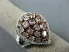 GIA CERTIFIED LARGE 2.73CT WHITE & PINK DIAMOND 18K ROSE GOLD 3D PEAR SHAPE RING