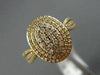 ESTATE WIDE .64CT ROUND DIAMOND 14KT ROSE GOLD 3D CLUSTER PAVE OVAL FUN RING