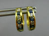 ESTATE .72CT DIAMOND & AAA SAPPHIRE 14KT YELLOW GOLD 3D HUGGIE EARRINGS #25790