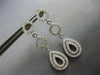 .95CT DIAMOND 14K WHITE GOLD 3D CIRCLE OF LIFE DOUBLE TEAR DROP HANGING EARRINGS
