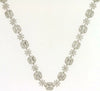 LARGE 4.30CT DIAMOND 14KT WHITE GOLD ROUND & BAGUETTE MULTI FLOWER LOVE NECKLACE