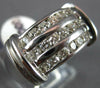 LARGE 1.02CT DIAMOND 14K WHITE GOLD ROUND 3 ROW CHANNEL WEDDING ANNIVERSARY RING