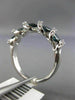 ESTATE .87CT WHITE & BLUE DIAMOND 14KT WHITE GOLD 5 STONE CRISS CROSS LOVE RING