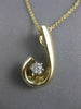 ESTATE DIAMOND SOLITAIRE 14K W YELLOW GOLD OPEN JOURNEY SWIRL PENDANT GVS #14974
