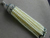 LONG 2.25CT DIAMOND AAA SAPPHIRE & SOUTH SEA PEARL 18K WHITE GOLD TASSEL PENDANT
