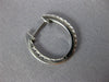 .42CT DIAMOND 14KT WHITE GOLD 3D INSIDE OUT OVAL HUGGIE HOOP HANGING EARRINGS