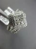 LARGE 1.50CT DIAMOND 14K WHITE GOLD ROUND & PRINCESS SQUARE HALO ENGAGEMENT RING