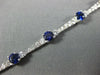 ESTATE 4.08CT DIAMOND & AAA SAPPHIRE 18KT WHITE GOLD ROUND 3mm TENNIS BRACELET