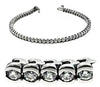 ESTATE 3.0CT DIAMOND 14K WHITE GOLD 3D ROUND SEMI BEZEL ETERNITY TENNIS BRACELET