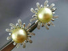 ESTATE LARGE .42CT DIAMOND & AAA SOUTH SEA PEARL 14KT WHITE GOLD FLOWER EARRINGS