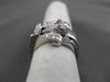 ANTIQUE LARGE .35CT OLD MINE ROUND DIAMOND 14KT WHITE GOLD FLOWER RING #1678