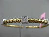 ESTATE .30CT DIAMOND 14KT WHITE & YELLOW GOLD 3D SQUARE FLEXIBLE BANGLE BRACELET