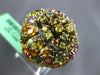ESTATE EXTRA LARGE 7.0CT AAA MULTI COLOR SAPPHIRE 18K YELLOW GOLD 3D FLOWER RING