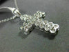 ESTATE LARGE .70CT DIAMOND 14KT WHITE GOLD CLASSIC FLORAL CROSS PENDANT #9926