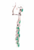 LARGE 10.85CT DIAMOND & AAA EMERALD 18KT WHITE GOLD FUN CLIP ON HANGING EARRINGS