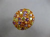 ESTATE LARGE AAA MULTI GEM 14KT YELLOW GOLD 3D CLUSTER FLOWER OVAL FUN RING