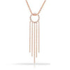 ESTATE .08CT DIAMOND 14KT ROSE GOLD CIRCLE OF LIFE MULTI BAR CHANDELIER PENDANT