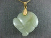 ANTIQUE JADE 14KT YELLOW GOLD 3D HANDCRAFTED CLASSIC LUCKY FISH PENDANT #25825