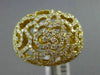 ESTATE LARGE 1.41CT DIAMOND 18KT YELLOW GOLD OPEN FILIGREE MULTI FLOWER FUN RING