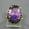 ANTIQUE WIDE 5.0CT AMETHYST 14K YELLOW GOLD ROPE DESIGN COCKTAIL RING 18MM 21832