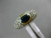 WIDE 1.45CT DIAMOND & AAA OVAL SAPPHIRE 14K YELLOW GOLD 3D BEZEL ENGAGEMENT RING