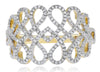 LARGE 1.32CT DIAMOND 10KT 2 TONE GOLD 3D OPEN FILIGREE MULTI HEART INFINITY RING