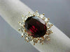 LARGE 7.10CT DIAMOND & RHODOLITE 14K ROSE GOLD 3D PRINCESS DIANA ENGAGEMENT RING