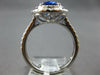 WIDE 2.66CT DIAMOND & AAA SAPPHIRE 18KT WHITE GOLD OVAL FILIGREE ENGAGEMENT RING