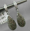 ESTATE 1.0CT WHITE & YELLOW DIAMOND 14KT WHITE GOLD PEAR SHAPE HANGING EARRINGS