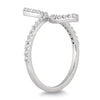 ESTATE .34CT DIAMOND 14KT WHITE GOLD 3D CLASSIC CRISS CROSS SNAKE FUN RING