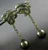 ESTATE LARGE 1.0CT DIAMOND & AAA TAHITIAN PEARL 14KT WHITE GOLD HANGING EARRINGS