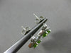 ESTATE 1.76CT DIAMOND & AAA PERIDOT 14KT WHITE GOLD 3D SQUARE HALO POST EARRINGS