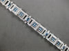 WIDE 8.28CT DIAMOND & AAA AQUAMARINE 18K WHITE GOLD 3D PRINCESS & ROUND BRACELET